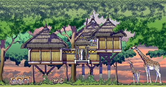 Boardwalk to the 7-star tree house hotel