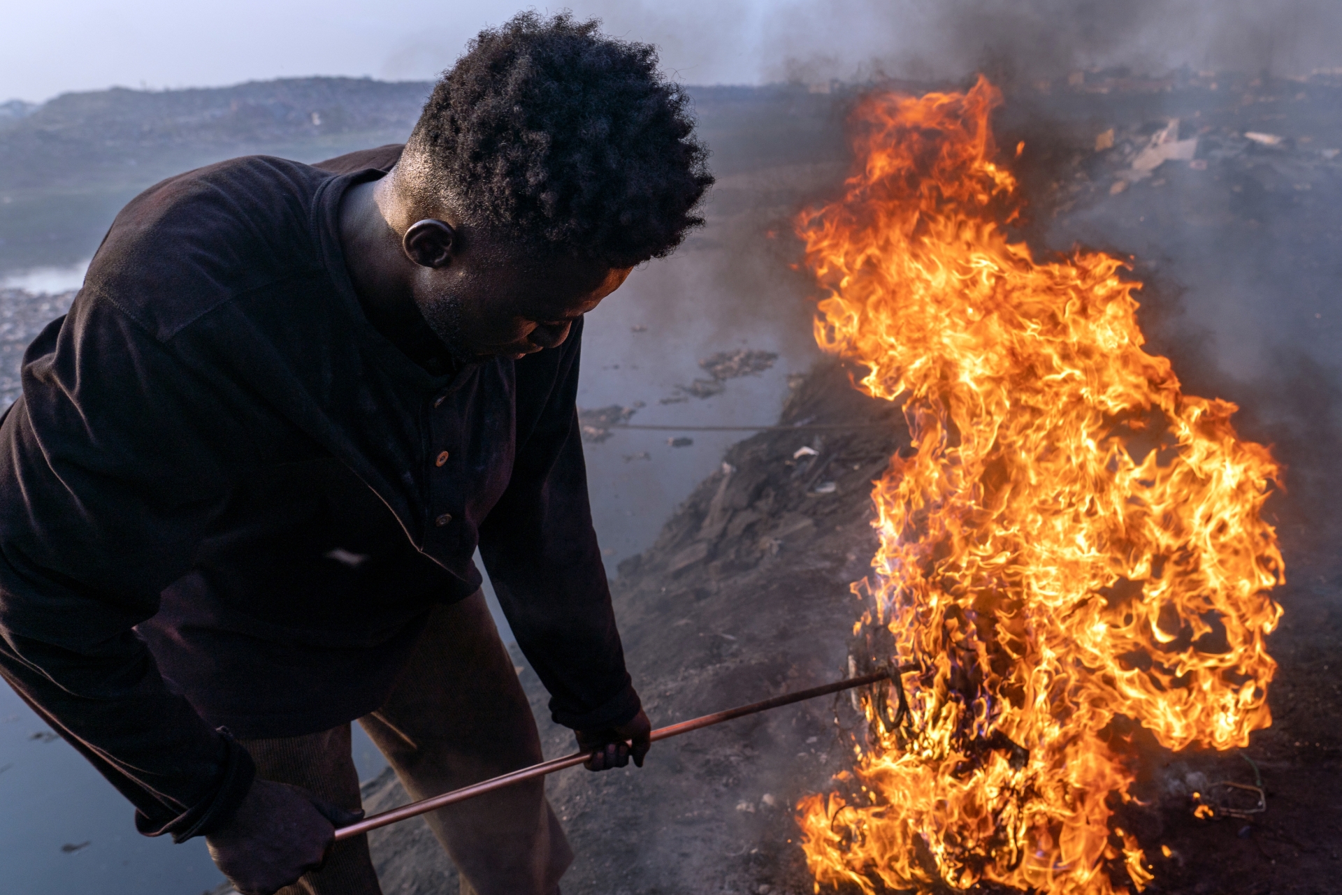 Accra, Ghana - Burning of Scrap Cable