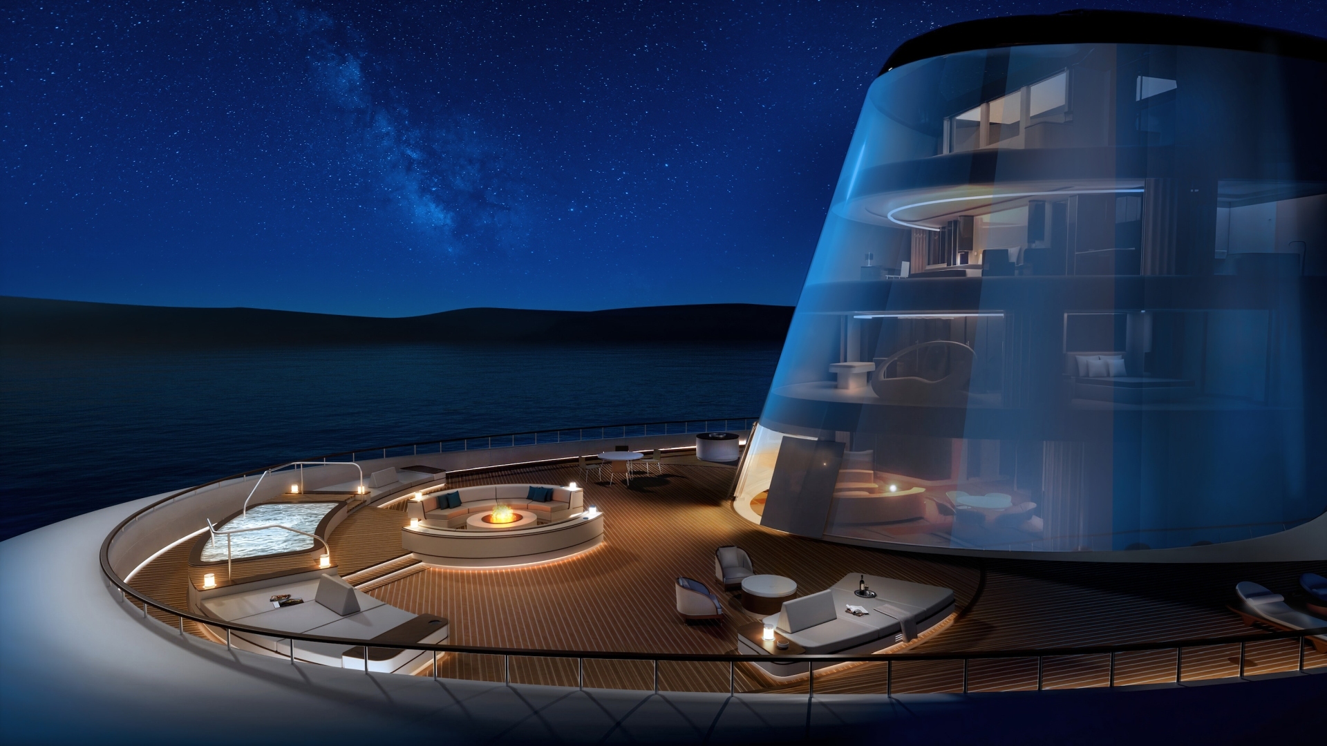 Luxus-Hotelgruppen auf hoher See