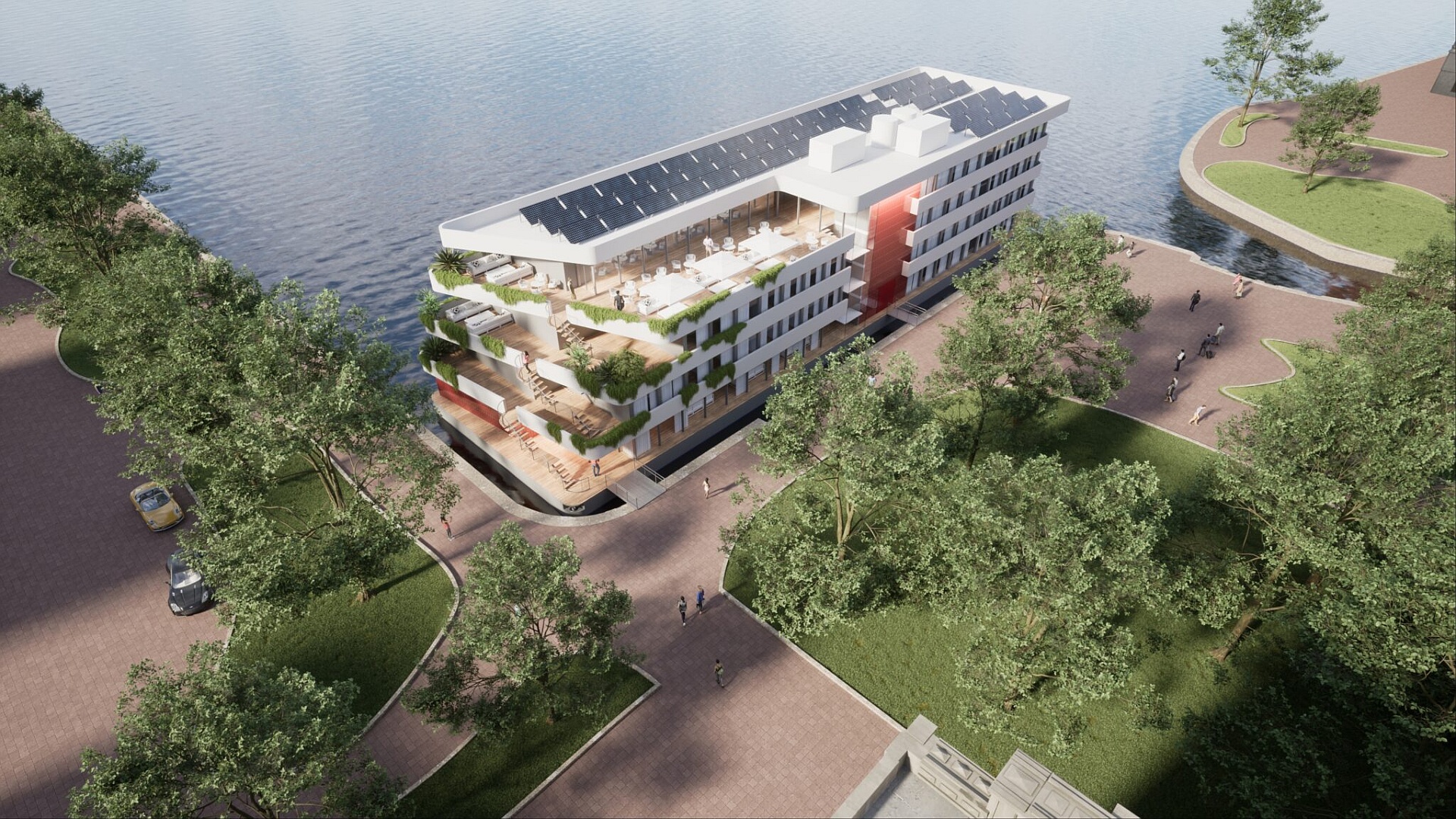 Ein schwimmendes Hotel für Cardiff
