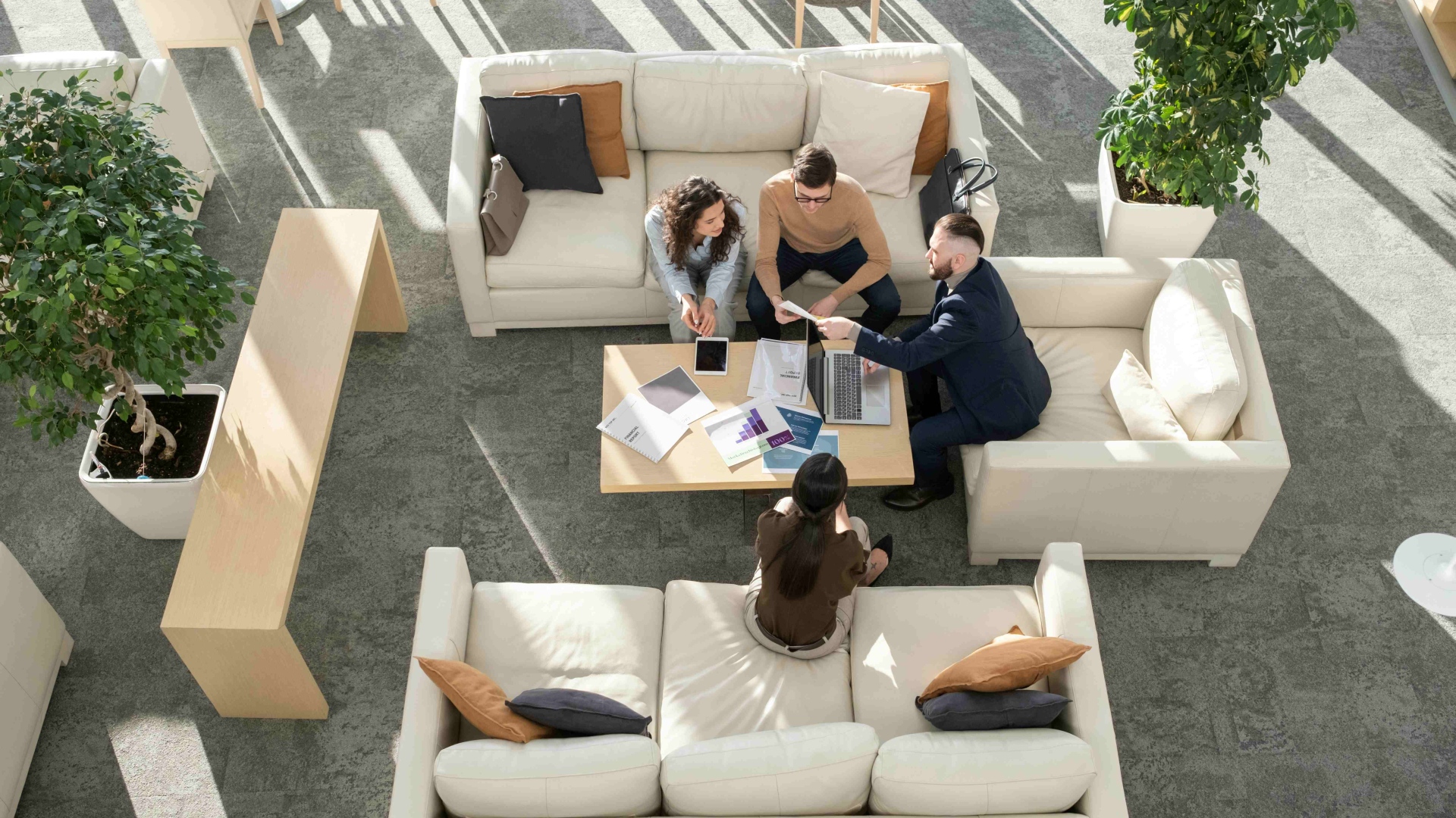 Meeting in hotel lounge