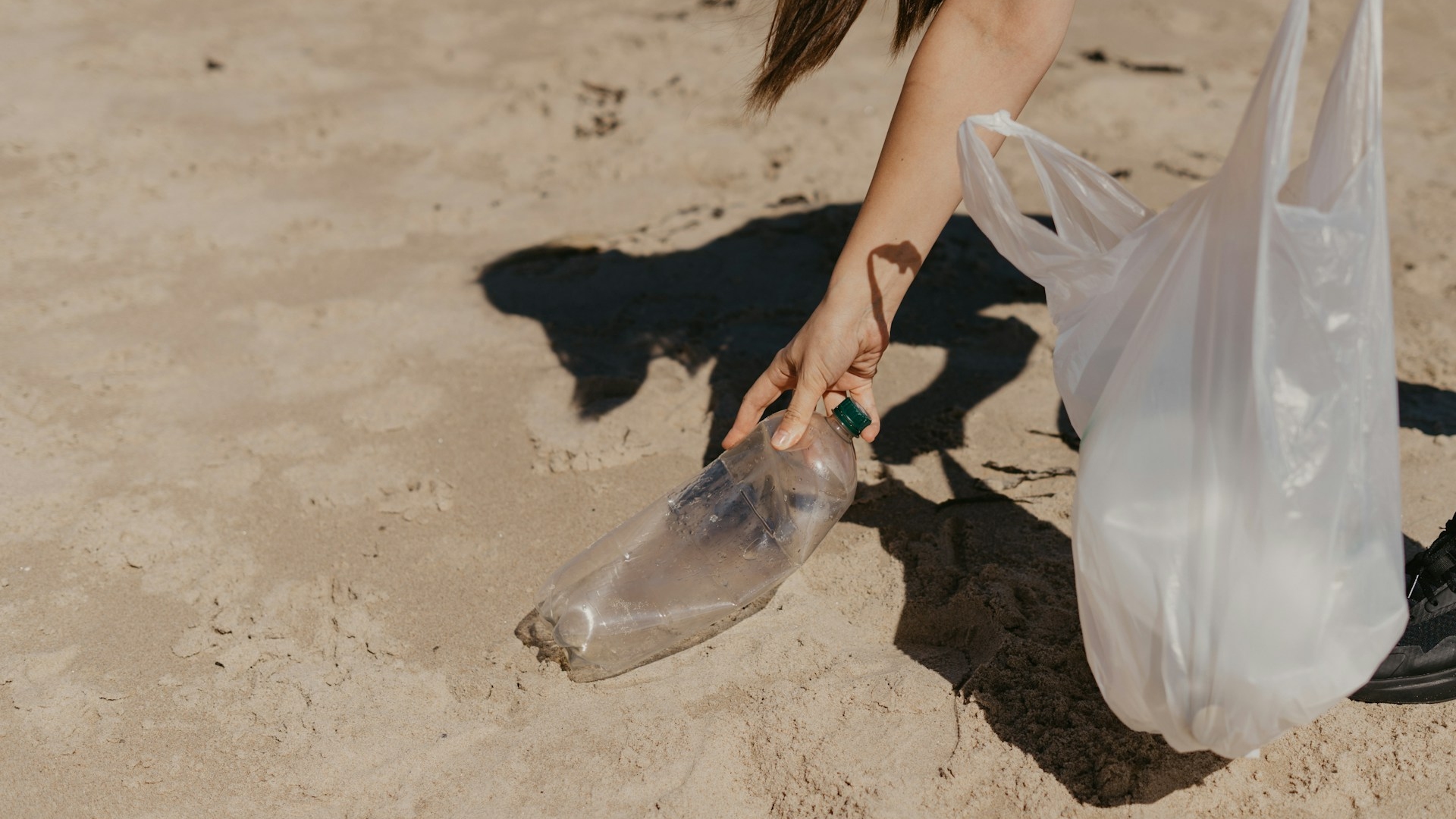 Plastic waste on beach