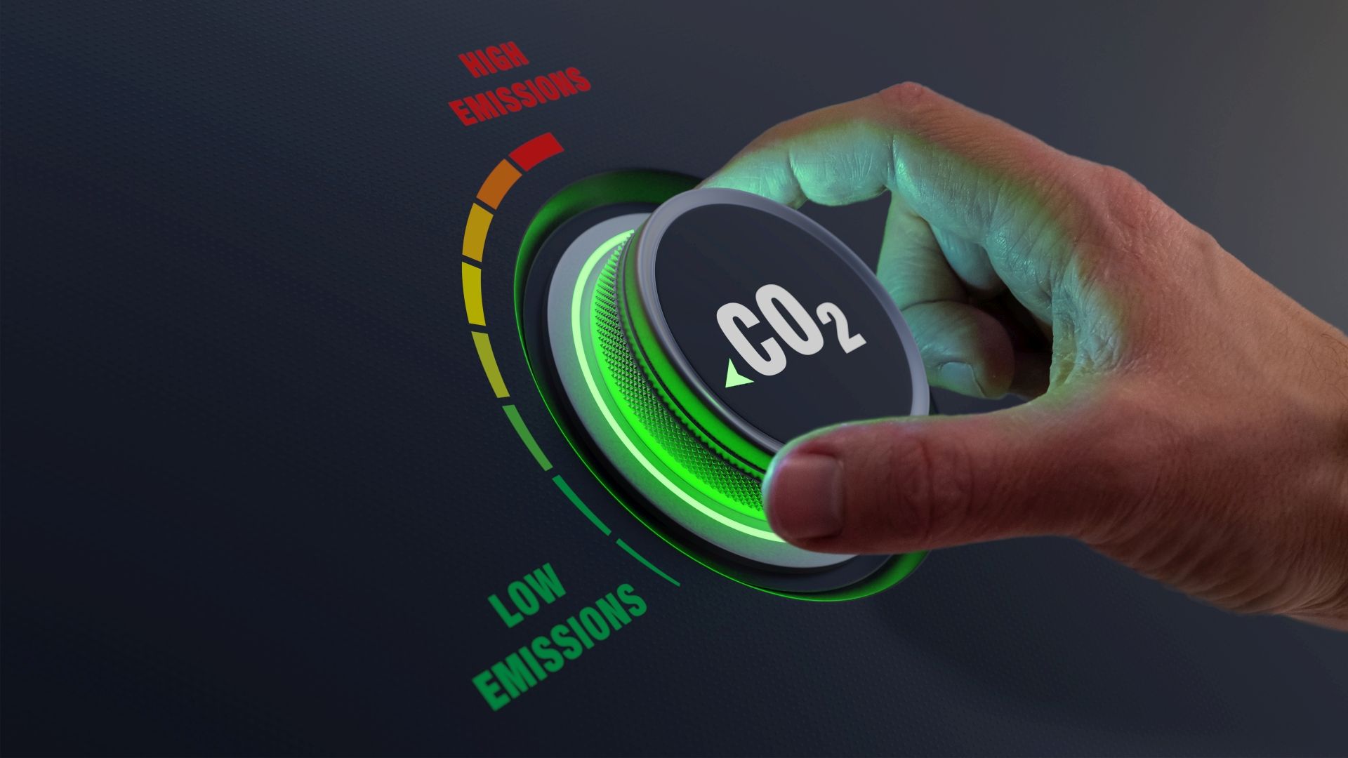 Control Button CO2 Emissions - Sustainability