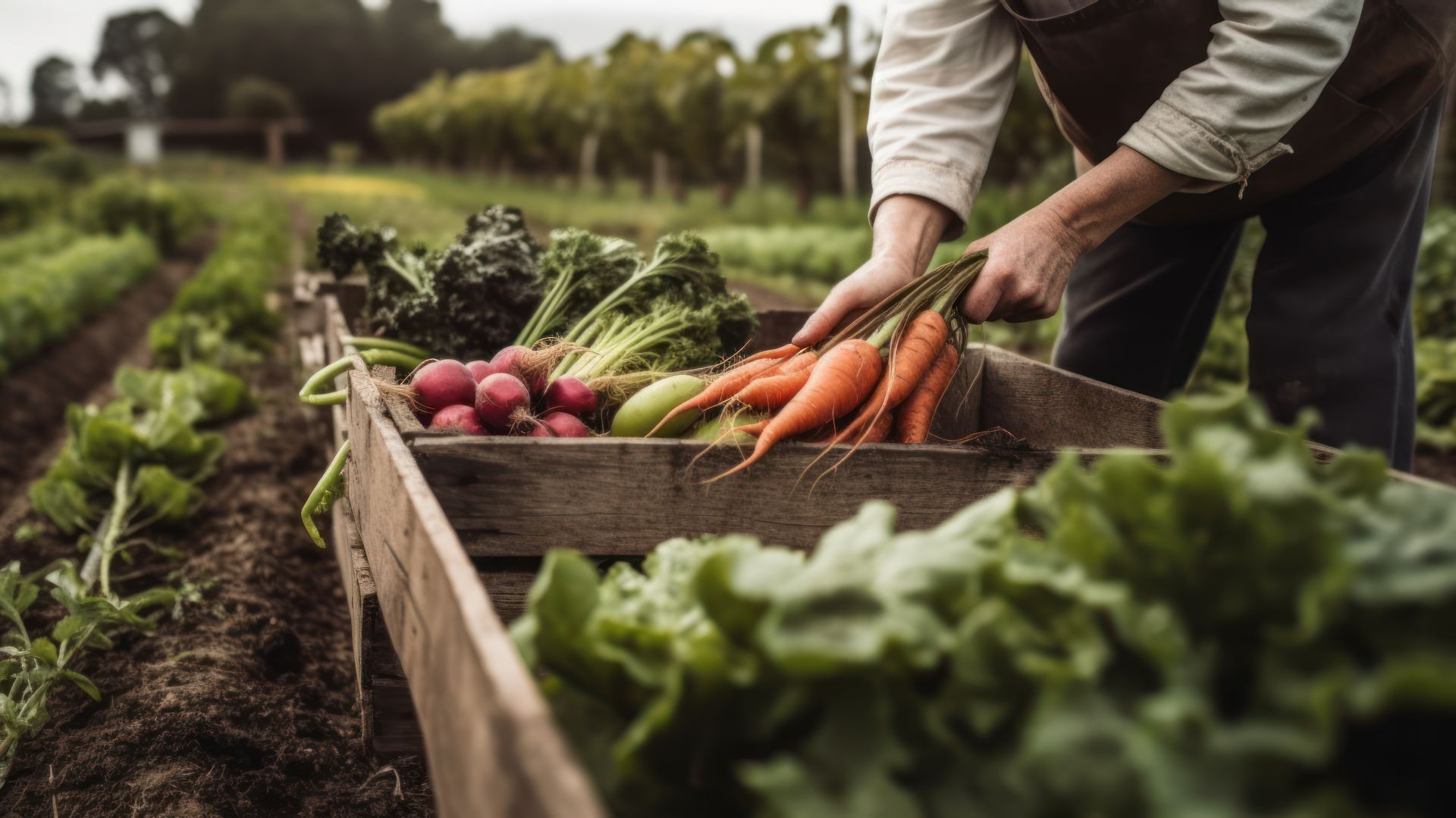 Harvest of vegetables