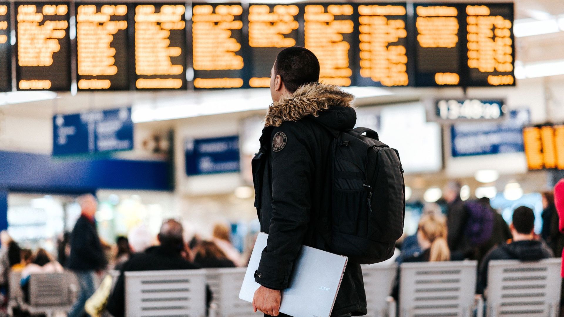 Traveller at airport