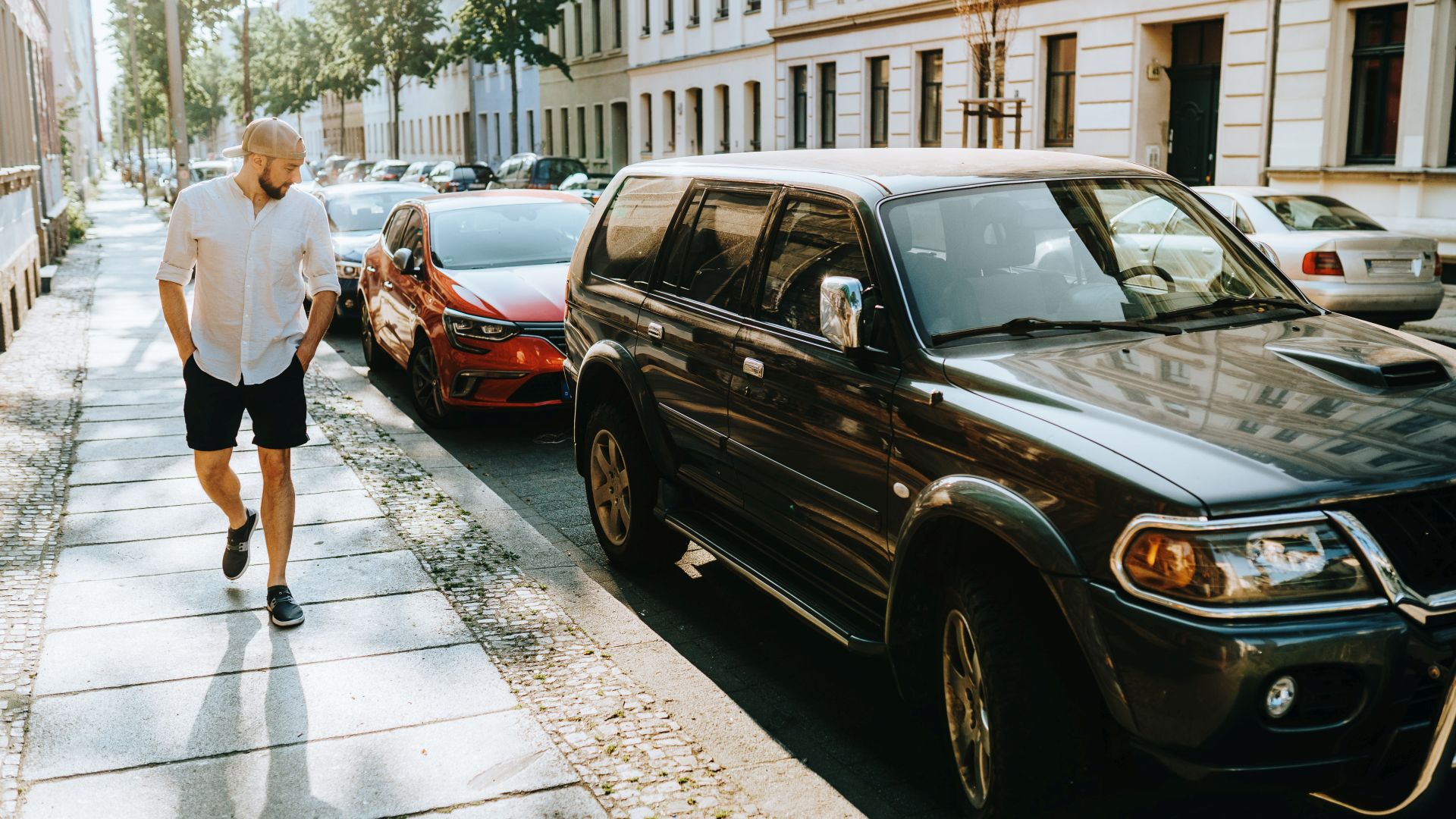 SUV car parking street