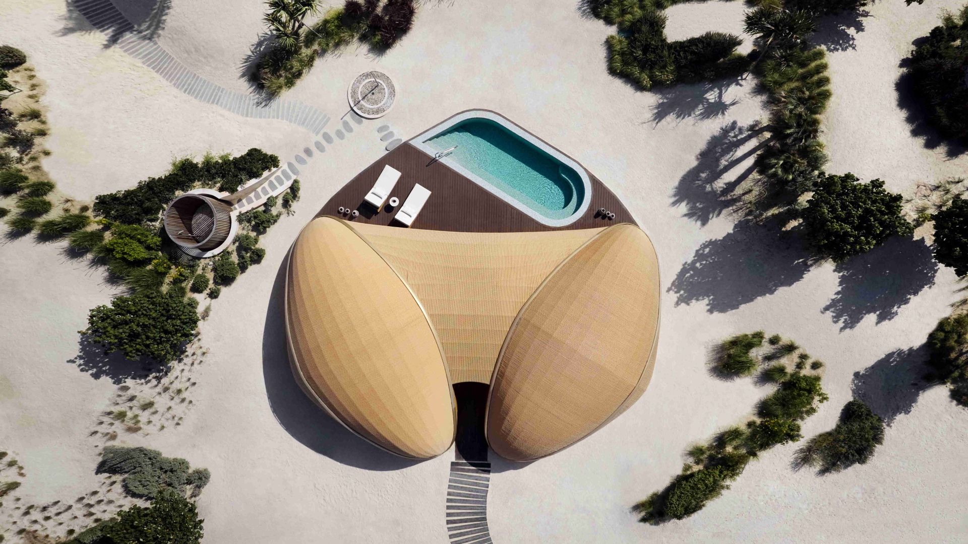 Ritz Carlton Reserve Nujuma , Beach Villa, Aerial View