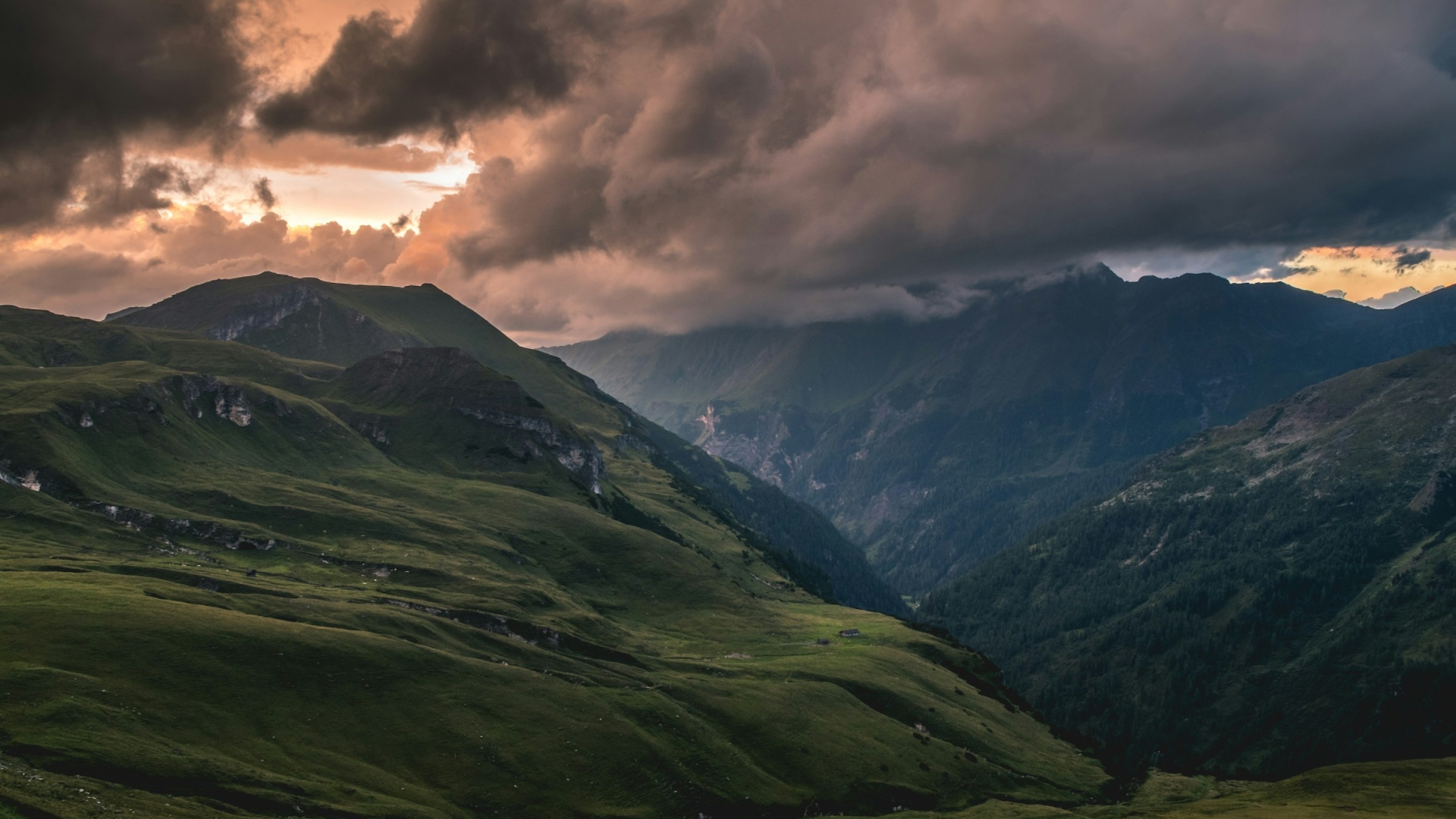 Dark clouds in the mountains, Austria