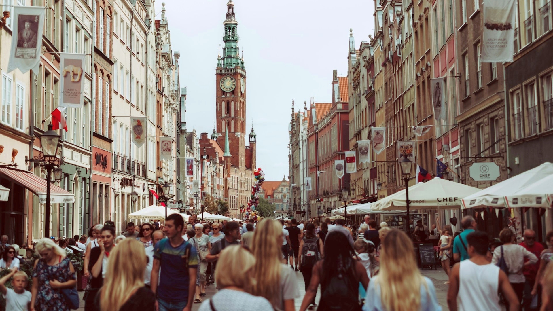 Tourists in Danzig, Poland