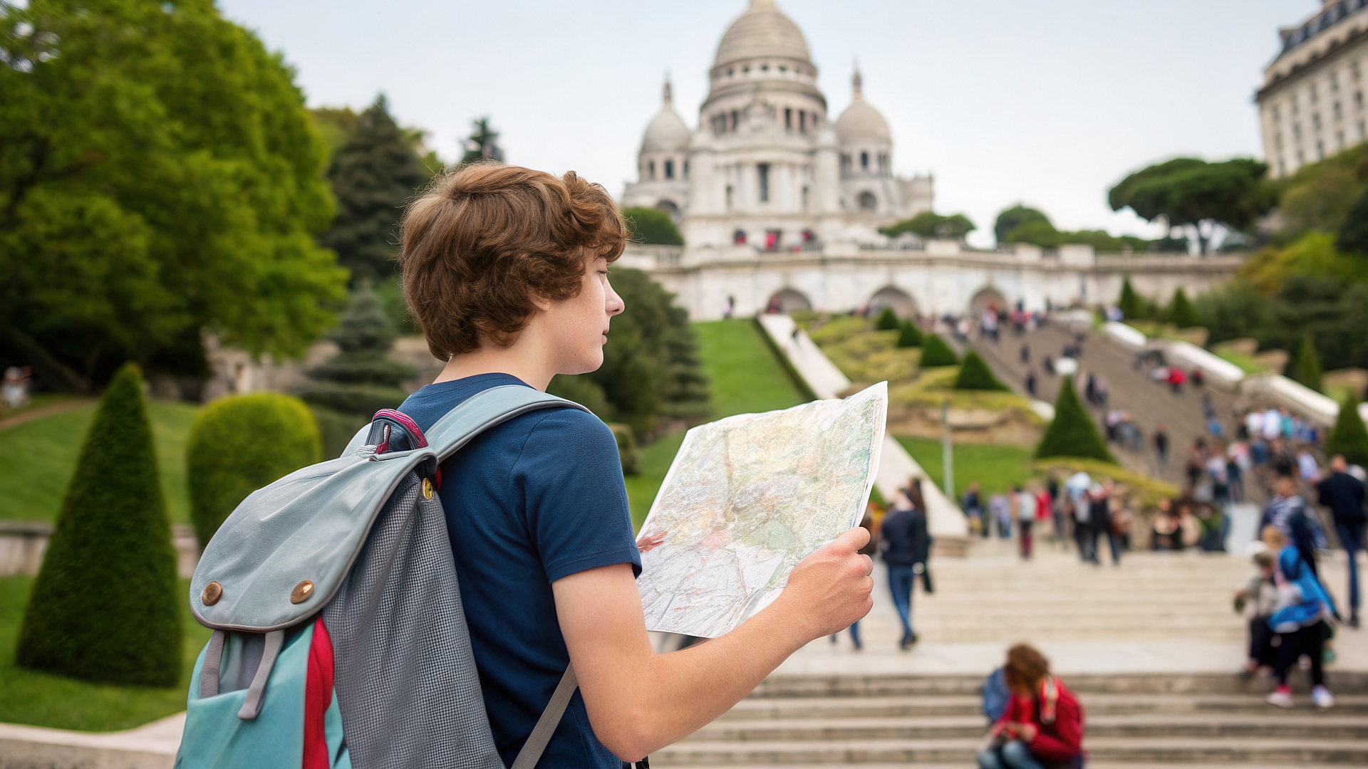 Paris Montmartre, Tourist with map