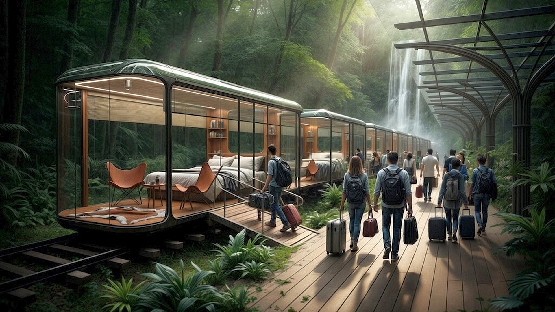 Ein Öko-Hotelzimmer auf Schienen