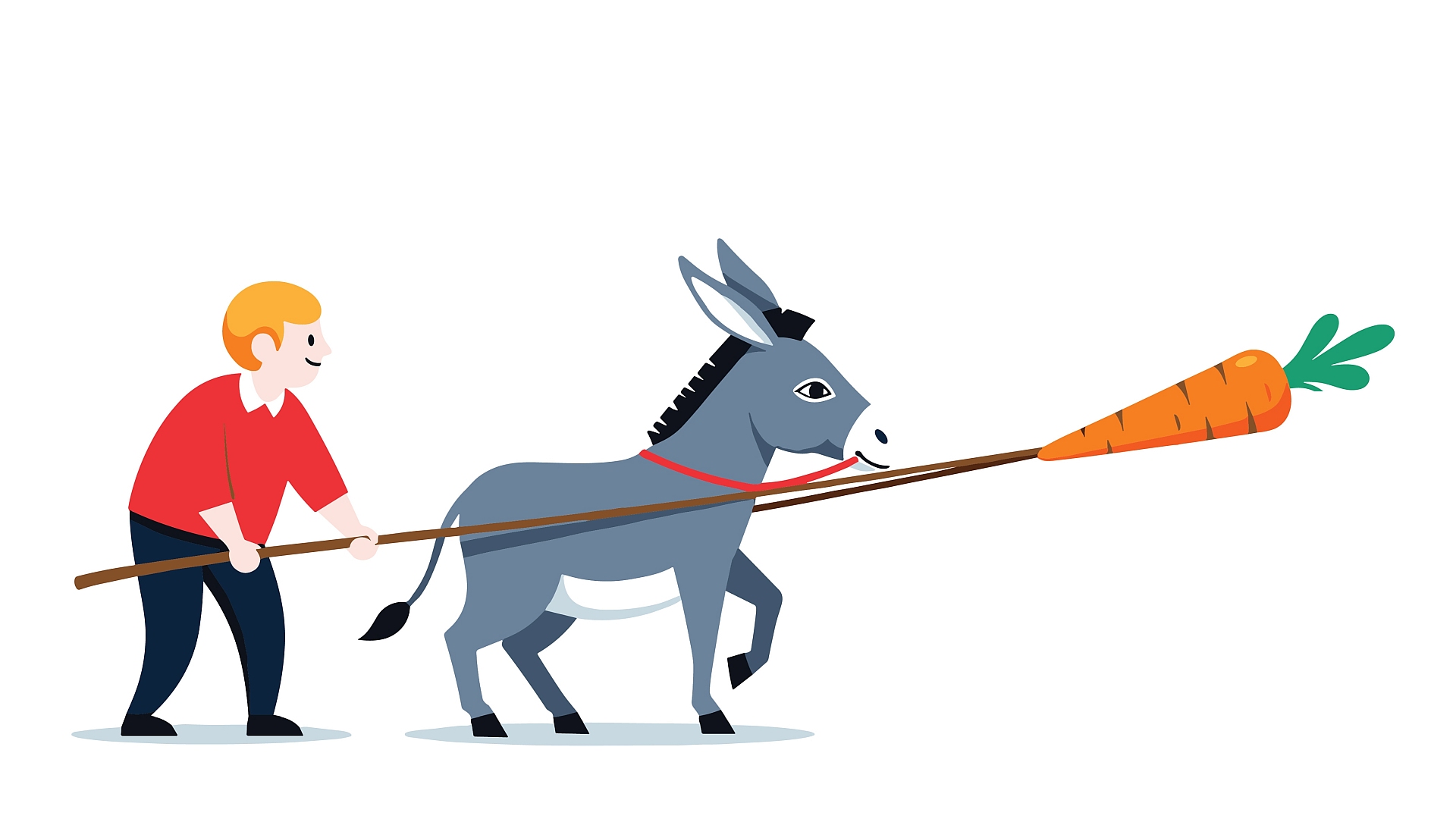 Die Karotte vor der Nase des Esels 